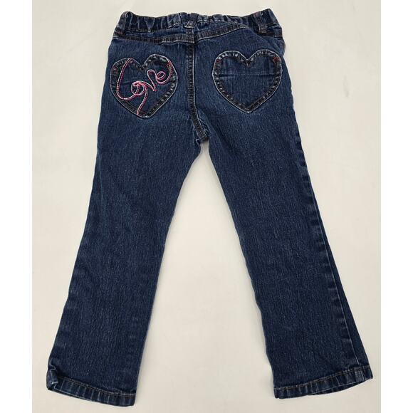 Vintage 90's Healthtex Girls Heart Embroidered Jeans – Size 5T - Picture 4 of 4